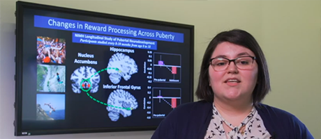 screenshot from NIMH video Laura Padilla, Ph.D., winner of the 2018 NIMH Three-Minute Talks Competition